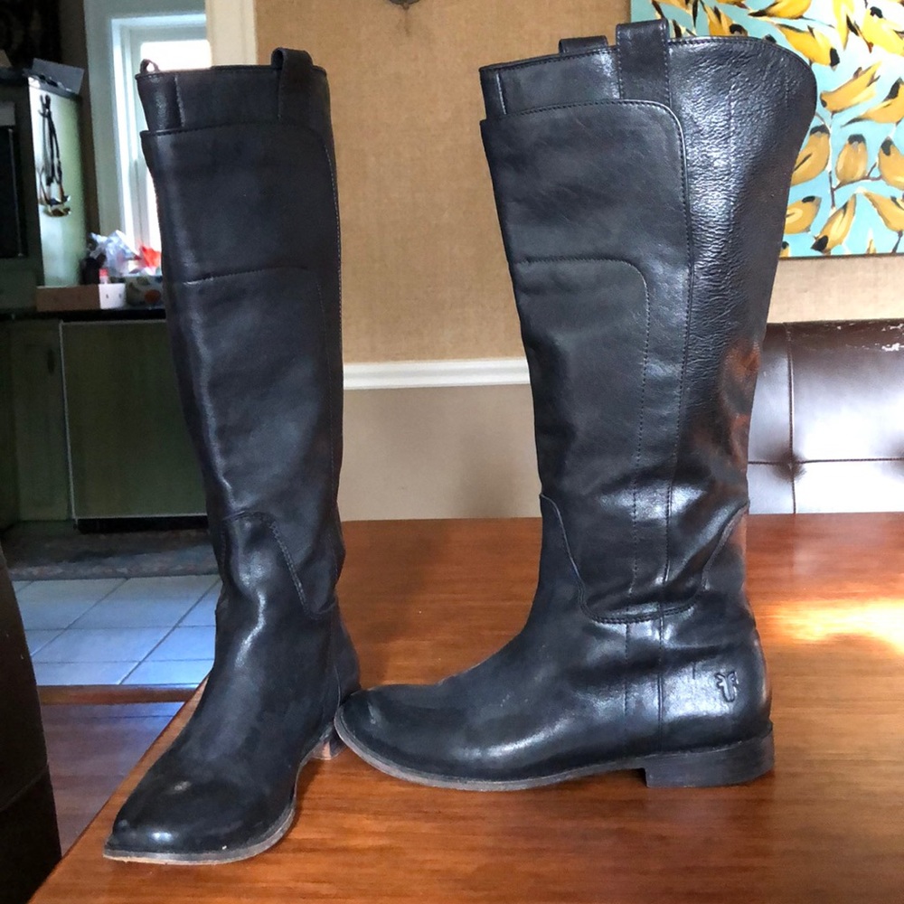 Frye Black Leather Winter Boots